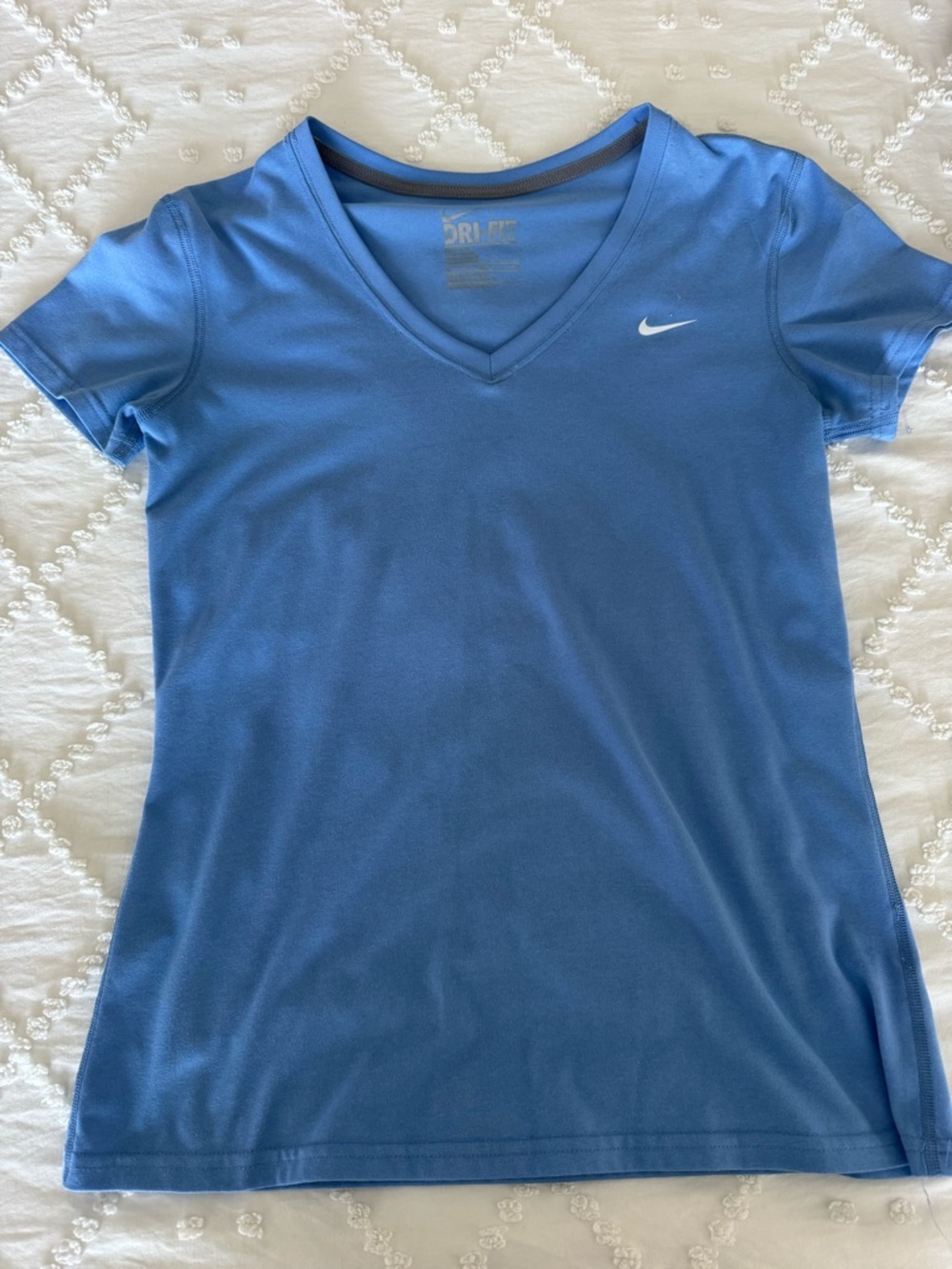Nike Women’s Light Blue V-Neck Dri-FIT Tee
